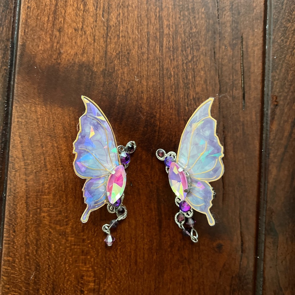 Butterfly clip on earrings